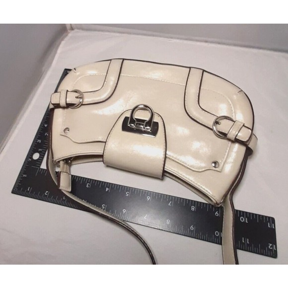 Hobo Shoulder Bag Leather Egg Shell Salvatore Apt 9 Chrome Hand Shoulder Fashion - Picture 7 of 13